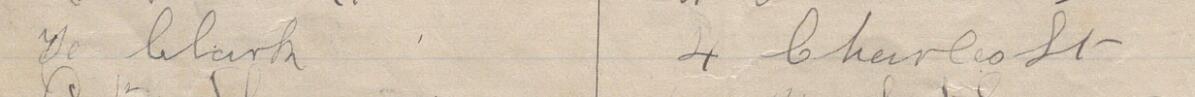 Image of E Clark's signature and address in the petition