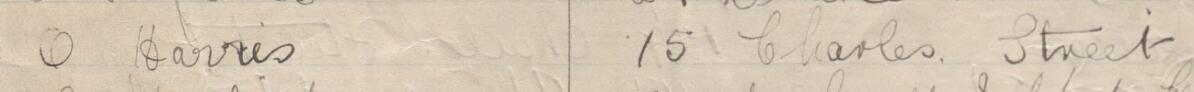 Image of O Harris's signature and address in the petition