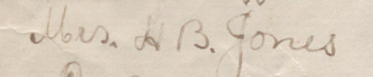 Image of Mrs. H. B Jones @'s signature and address in the petition