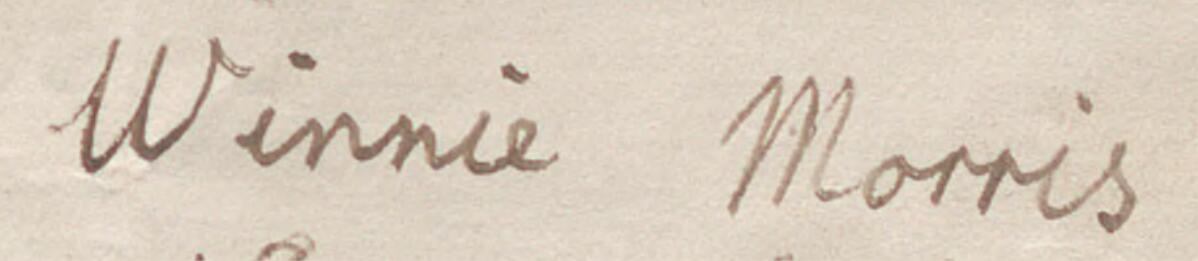 Image of Winnie Morris @'s signature and address in the petition