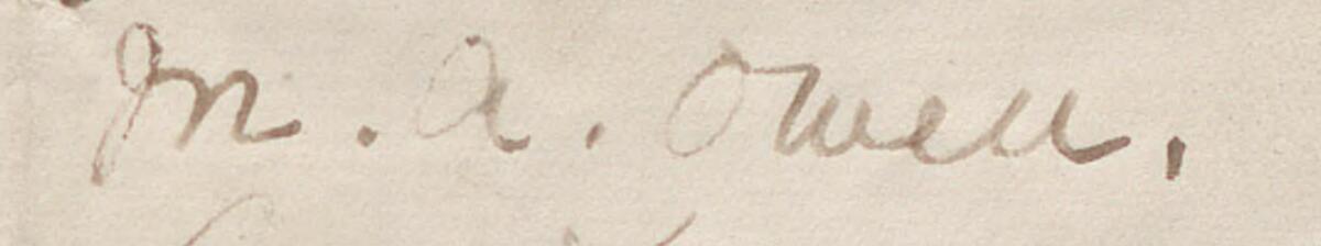 Image of M A Owen @'s signature and address in the petition