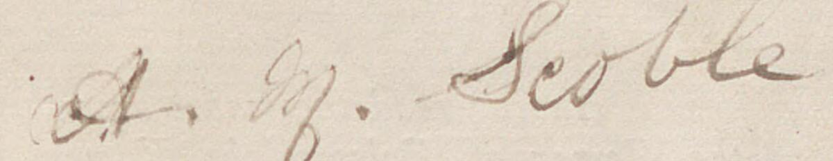 Image of A M Scoble @'s signature and address in the petition