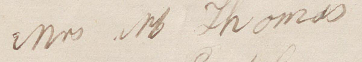 Image of Mrs. M. Thomas @'s signature and address in the petition