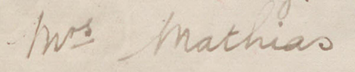 Image of Mrs. Mathias @'s signature and address in the petition