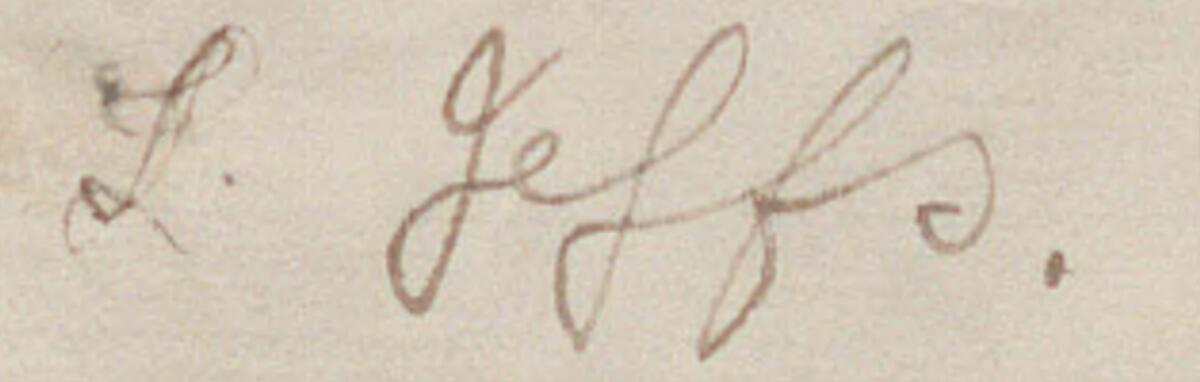 Image of L Jeffs @'s signature and address in the petition