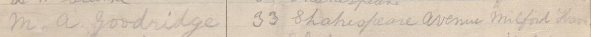 Image of M.E. Goodridge's signature and address in the petition