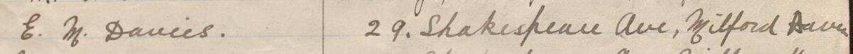 Image of E.M. Davies's signature and address in the petition