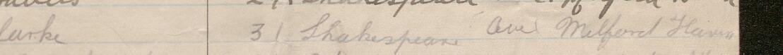 Image of L.M. Clarke's signature and address in the petition