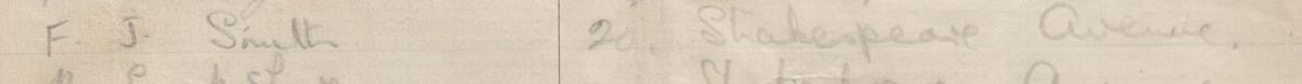 Image of F. J. Smith's signature and address in the petition