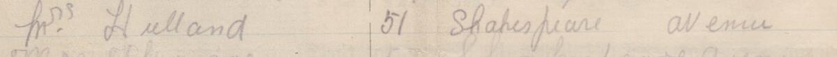Image of Mrs Hulland's signature and address in the petition