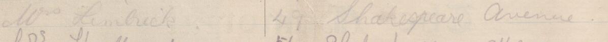 Image of Mrs Limbrick's signature and address in the petition