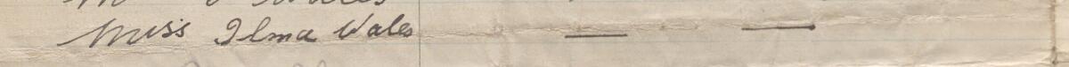 Image of Miss Ilma Wales's signature and address in the petition