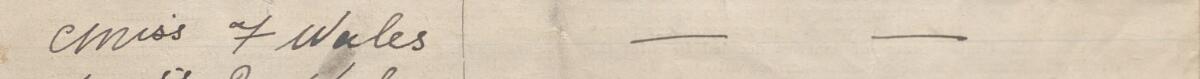 Image of Miss F Wales's signature and address in the petition