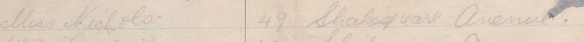 Image of Miss Nichols's signature and address in the petition
