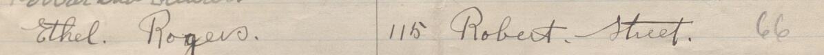 Image of Ethel Rogers's signature and address in the petition
