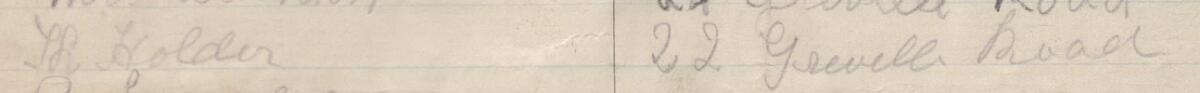 Image of J H Holder's signature and address in the petition