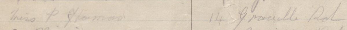 Image of Miss P Thomas's signature and address in the petition