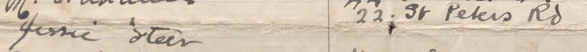 Image of Jessie Steer's signature and address in the petition