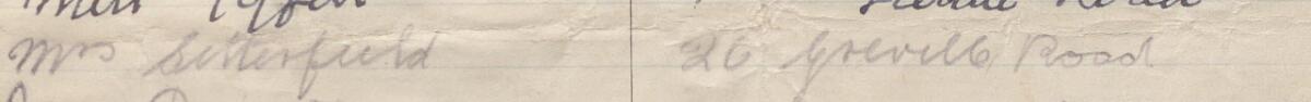 Image of Mrs Setterfield's signature and address in the petition