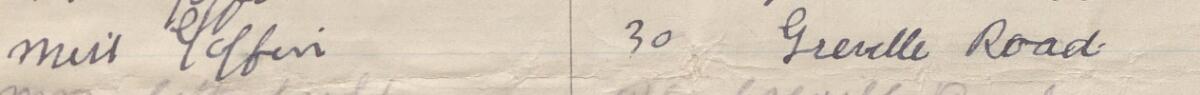Image of Miss Goffin's signature and address in the petition