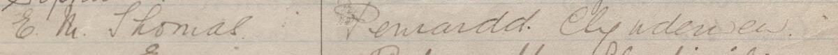 Image of E M Thomas's signature and address in the petition