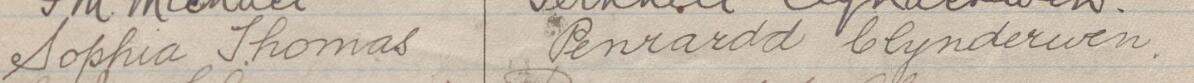 Image of Sophia Thomas's signature and address in the petition
