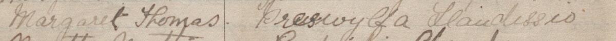 Image of Margaret Thomas's signature and address in the petition