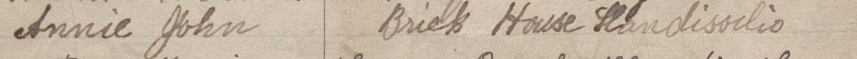 Image of Annie John's signature and address in the petition