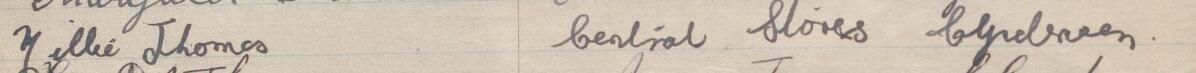 Image of Nellie Thomas's signature and address in the petition