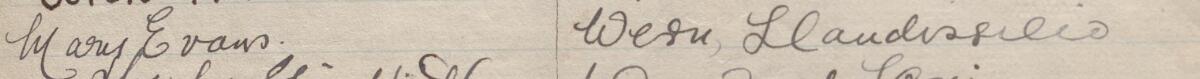 Image of Mary Evans's signature and address in the petition
