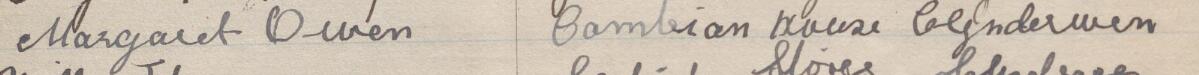 Image of Margaret Owen's signature and address in the petition