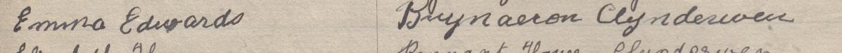 Image of Emma Edwards's signature and address in the petition