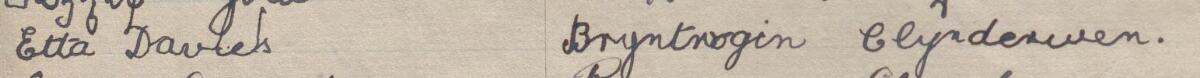 Image of Etta Davies's signature and address in the petition