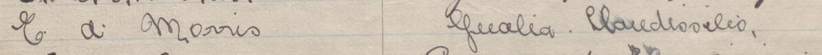 Image of E A Morris's signature and address in the petition