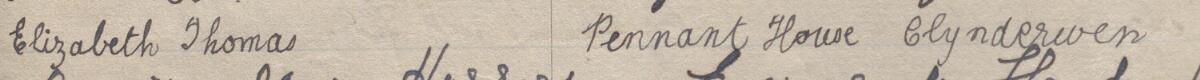 Image of Elizabeth Thomas's signature and address in the petition