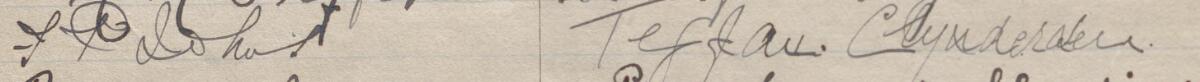 Image of F F Johns's signature and address in the petition