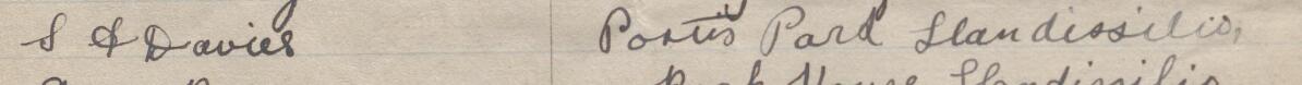 Image of S T Davies's signature and address in the petition