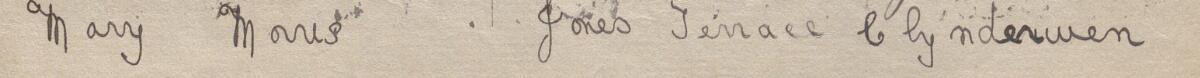 Image of Mary Morris's signature and address in the petition