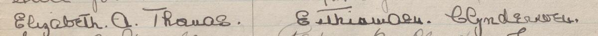 Image of Elizabeth A Thomas's signature and address in the petition