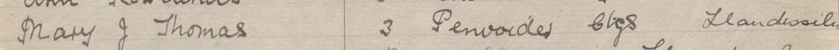 Image of Mary J Thomas's signature and address in the petition