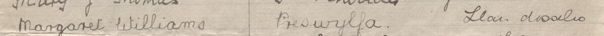 Image of Margaret Williams's signature and address in the petition