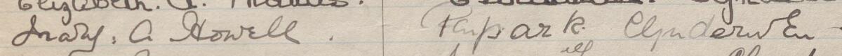 Image of Mary A Howell's signature and address in the petition