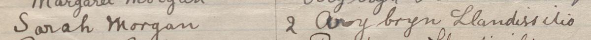 Image of Sarah Morgan's signature and address in the petition
