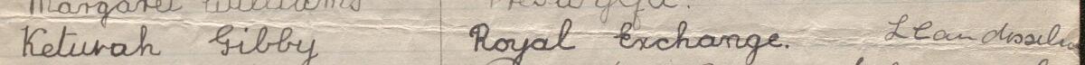 Image of Keturah Gibby's signature and address in the petition