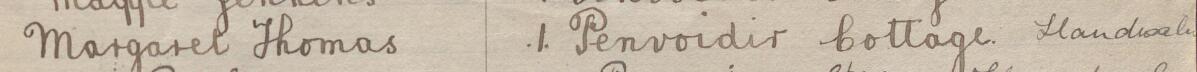 Image of Margaret Thomas's signature and address in the petition