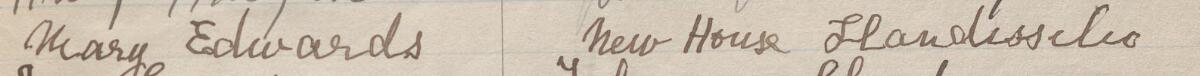 Image of Mary Edwards's signature and address in the petition