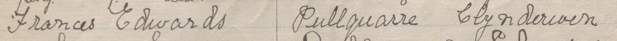 Image of Frances Edwards's signature and address in the petition