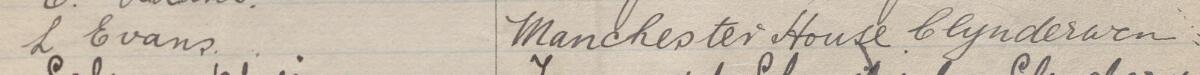 Image of L Evans's signature and address in the petition