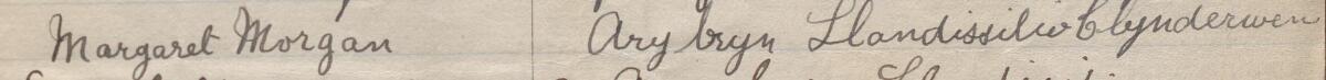 Image of Margaret Morgan's signature and address in the petition