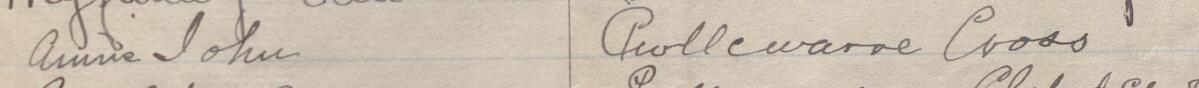 Image of Annie John's signature and address in the petition